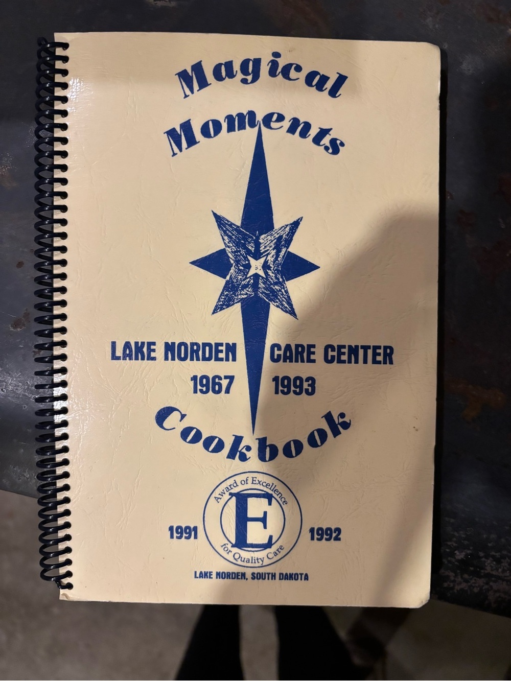 Magical Moments Cookbook - Cream with Blue Design